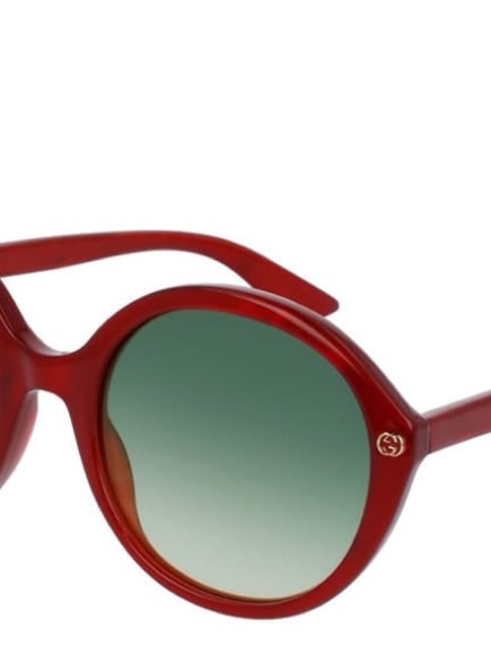 Gucci GG Vintage Oversized Round Sunglasses - Red Marble Frame, Gold Bee